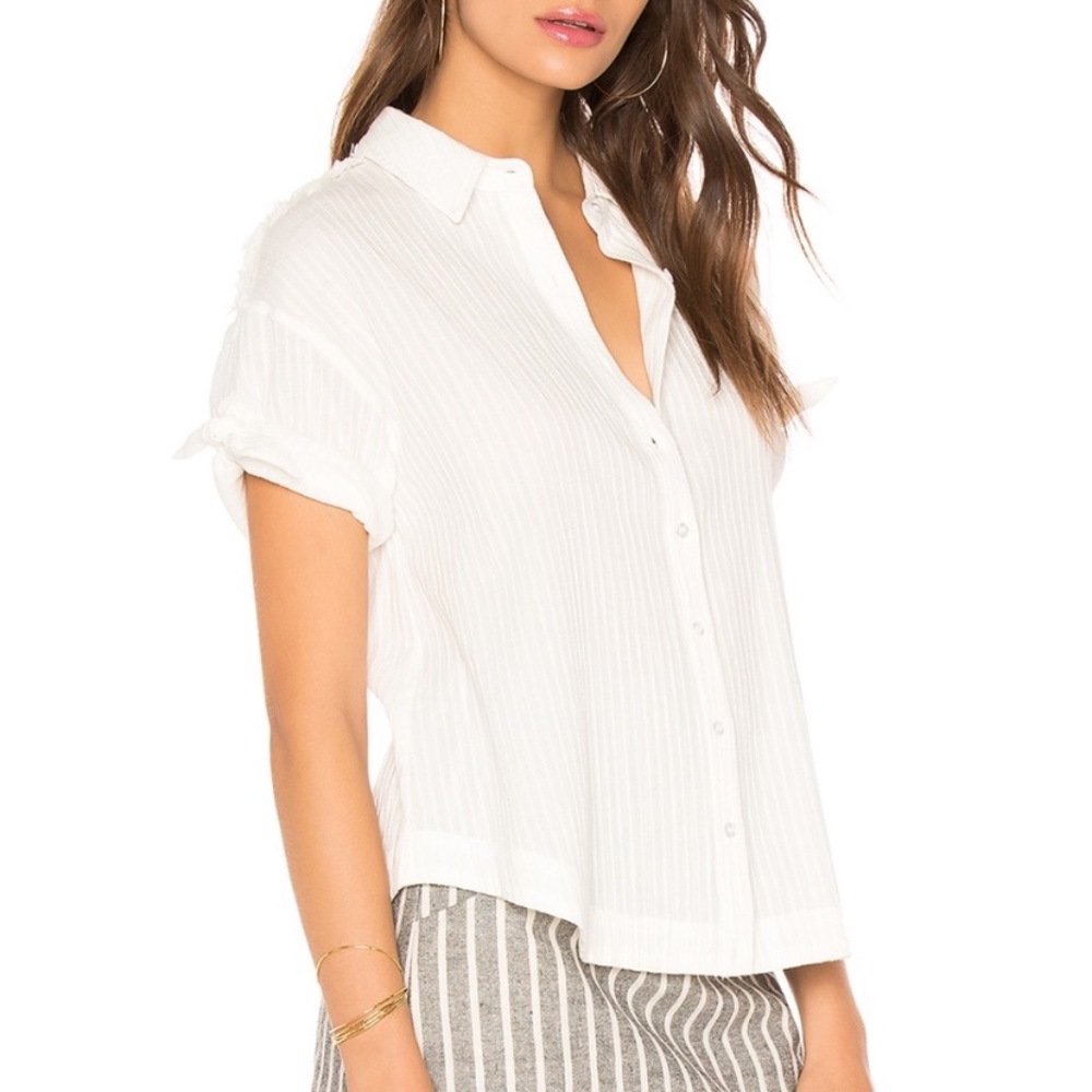 Heartloom L Alice Kasis White Button Top Ties Stitch Fix size Large